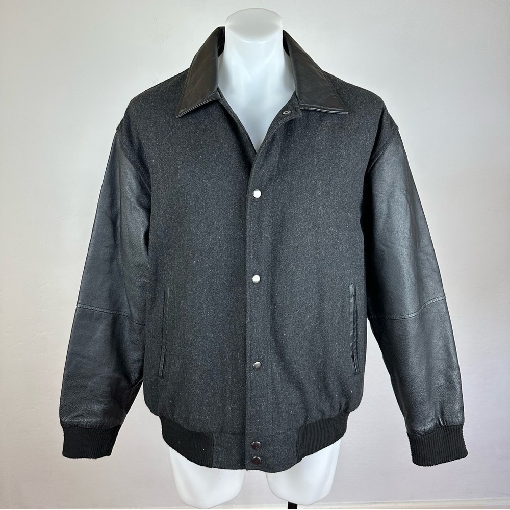 Mackintosh Leather and Wool Bomber Jacket